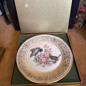 Lenox Annual Limited Edition Edward Boehm bird plate Black Throated Blue Warbler